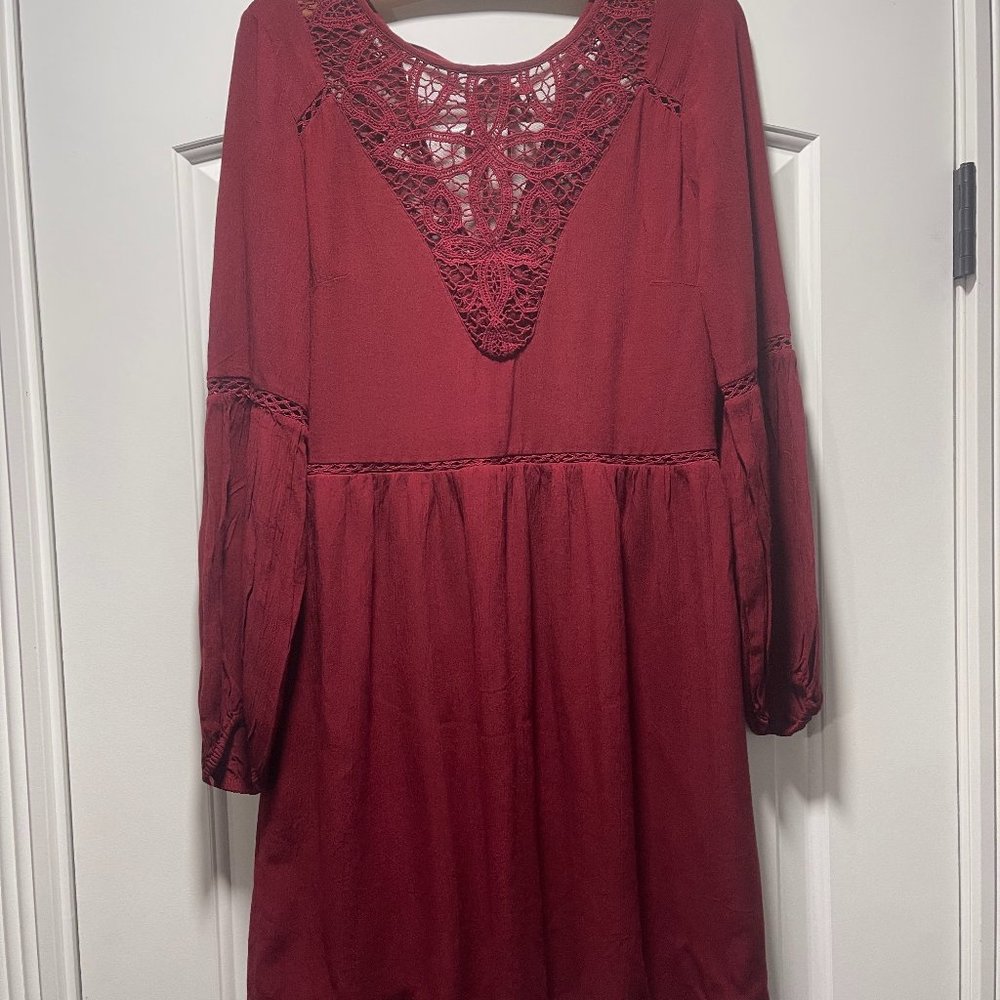 American Eagle Red Dress Lace Small